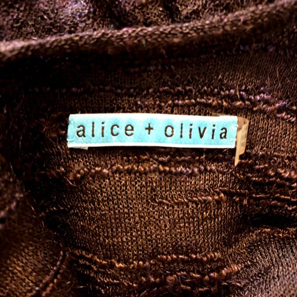 Alice + Olivia Sheer Wool-Blend Midi Dress with Silk Lining.  S - Picture 11 of 11